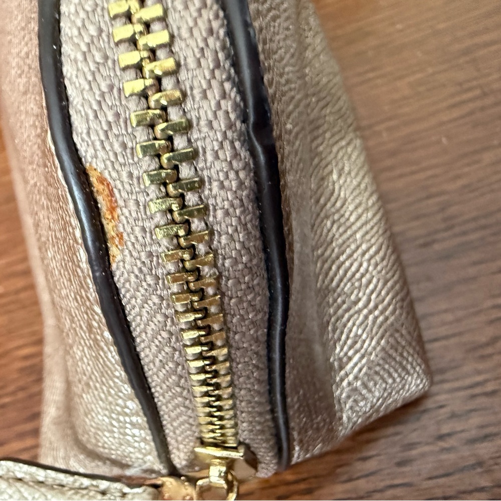 Coach Gold Leather Zip Pouch - Picture 3 of 5